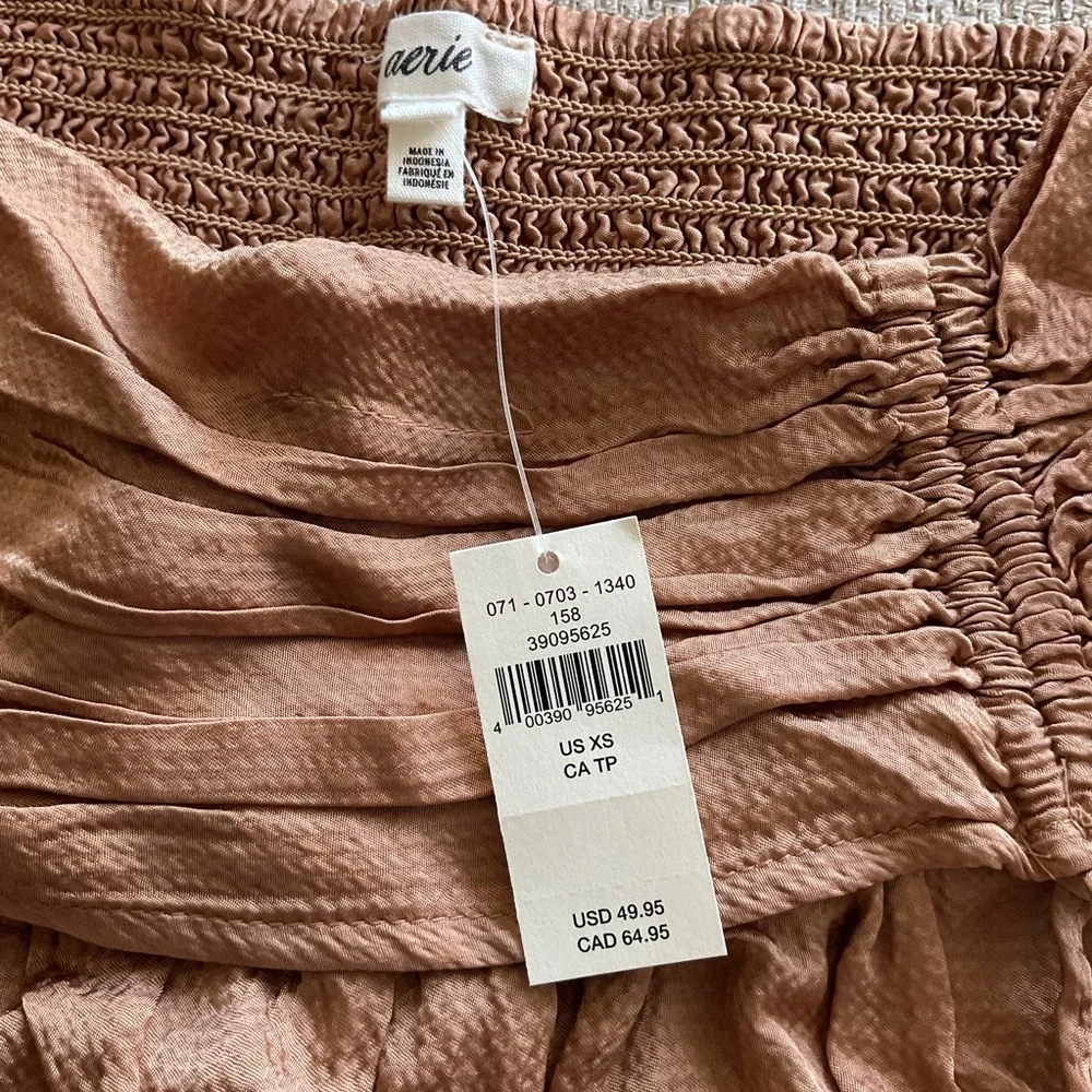 Aerie Brown Ruched Mini Skirt